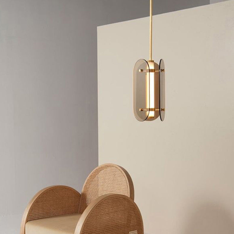 Minimalistische LED Hanglamp – Grijs/Amber – (1 Lichtbron)