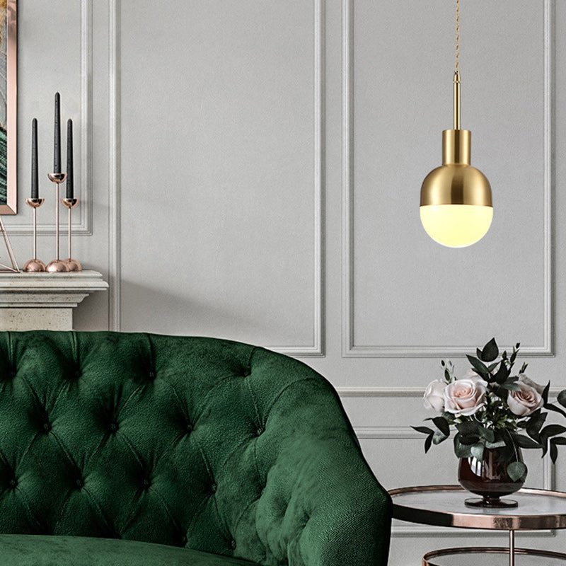 Minimalistische Gouden Glazen Hanglamp – Elegant Design – 220-240V (1 Lichtbron)