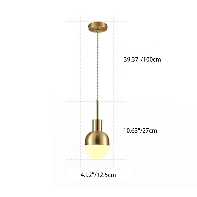 Minimalistische Gouden Glazen Hanglamp – Elegant Design – 220-240V (1 Lichtbron)