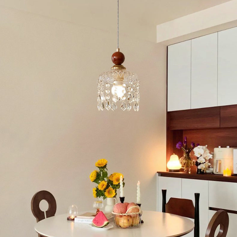 Minimalistische Walnoot Houten Hanglamp – Modern Acryl/IJzer – E26 Fitting