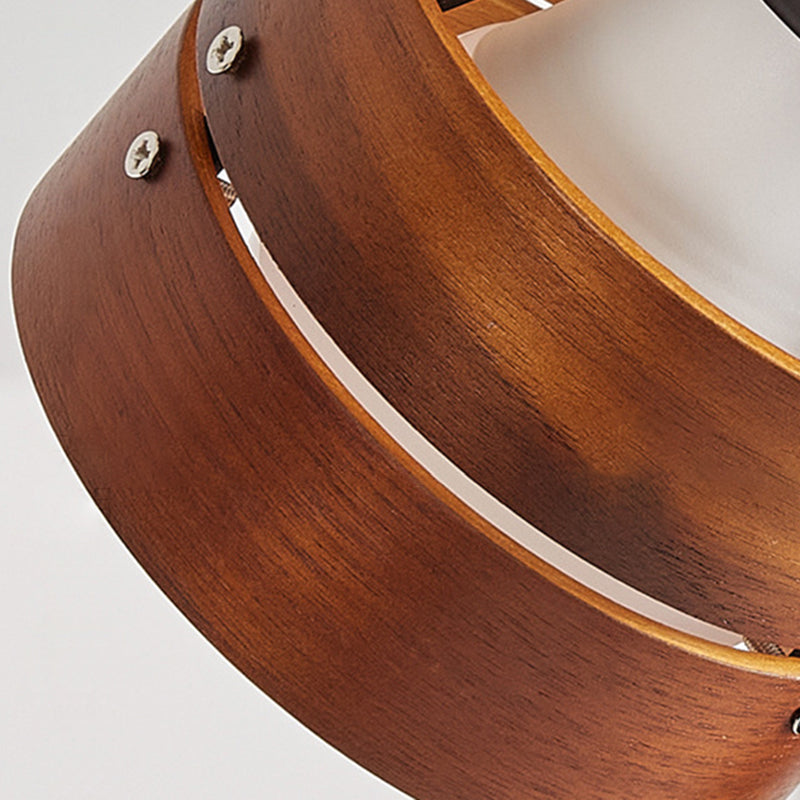 Japanse Wandlamp van Hout, IJzer en Acryl – Naturel of Walnoot