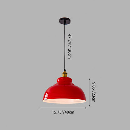 Industriële Rode Hanglamp – IJzeren Design – 1-licht, 3 Maten