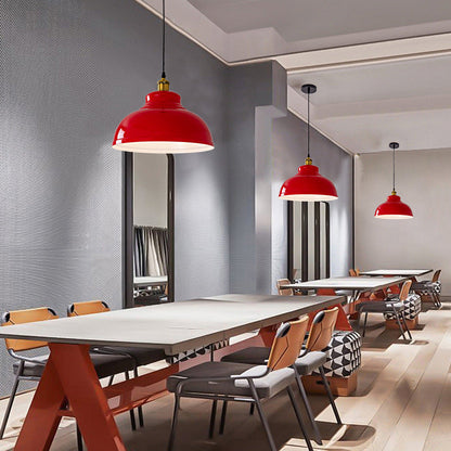 Industriële Rode Hanglamp – IJzeren Design – 1-licht, 3 Maten