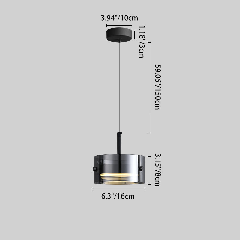 Minimalistische Hanglamp – Smoke Gray – LED 12W (1200lm)