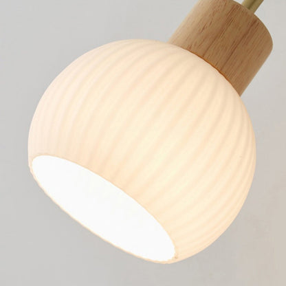 Minimalistische Wandlamp van Rubberwood & Glas – Goud – 3 Designs