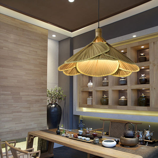 Rustieke Bamboe Houten Hanglamp – Handgemaakt Design – 60 cm