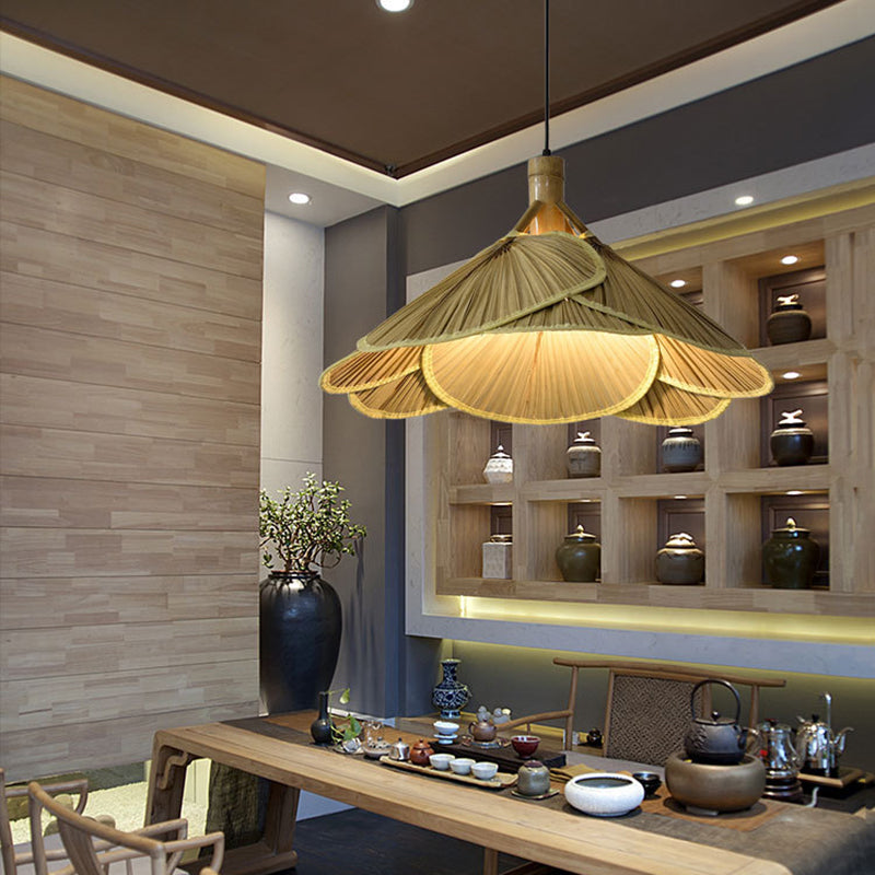 Rustieke Bamboe Houten Hanglamp – Handgemaakt Design – 60 cm