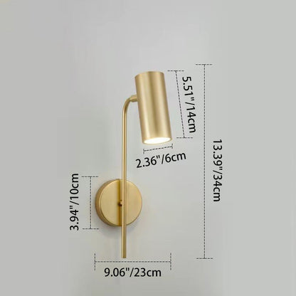 Industriële Draaibare Wandlamp – Zwart of Goud – 1-lichts Cilinderdesign