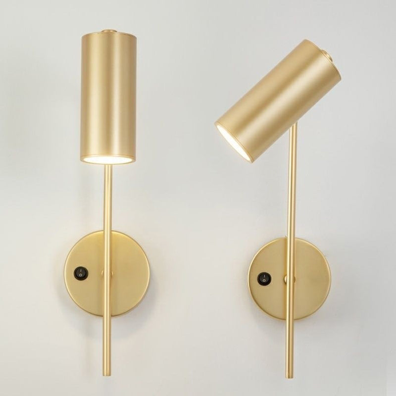 Industriële Draaibare Wandlamp – Zwart of Goud – 1-lichts Cilinderdesign