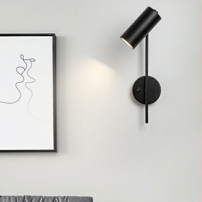 Industriële Draaibare Wandlamp – Zwart of Goud – 1-lichts Cilinderdesign