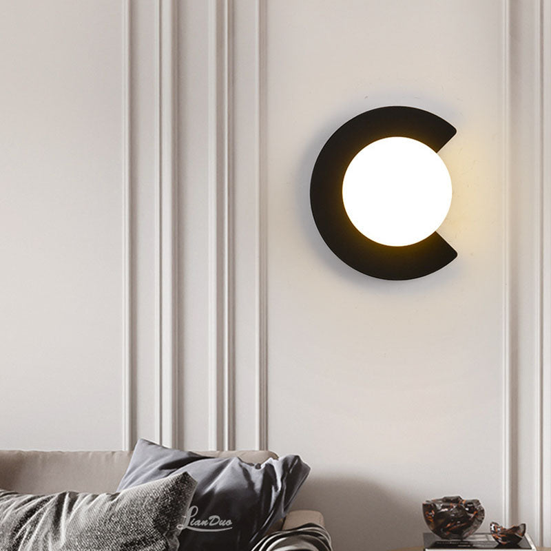 Minimalistische Wandlamp van Glas en Metaal – Zwart of Goud