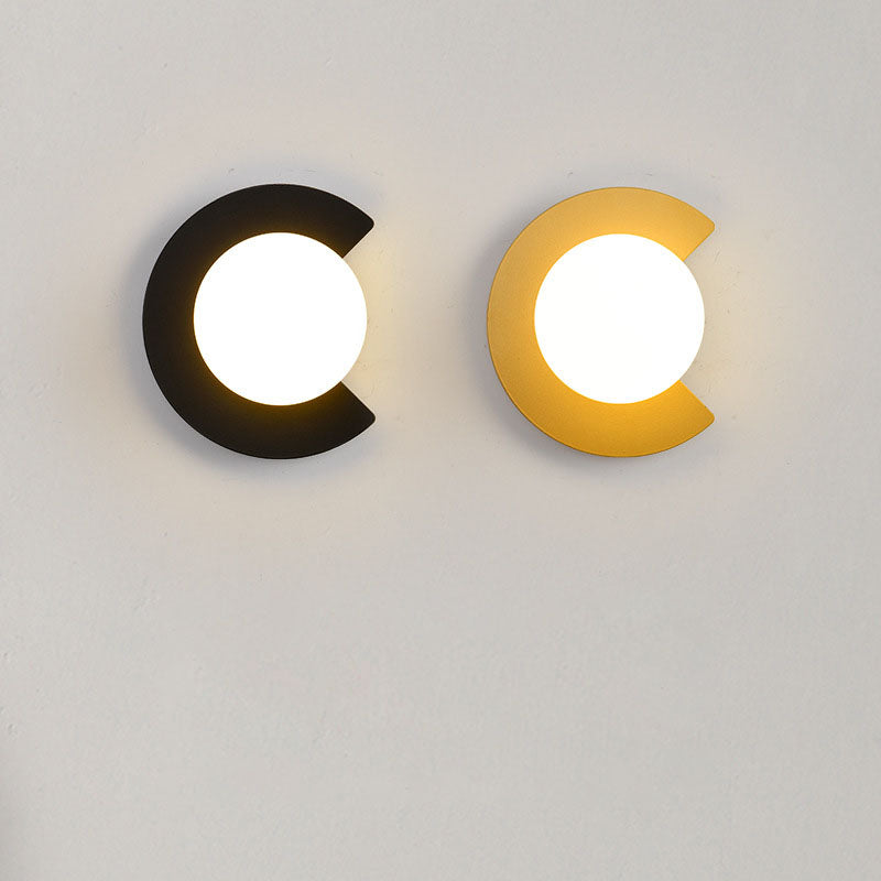 Minimalistische Wandlamp van Glas en Metaal – Zwart of Goud