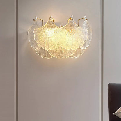 Luxe Wandlamp met Glazen Kap – Transparant/Goud – 220-240V (2 Lichtbronnen)