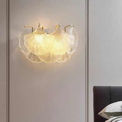 Luxe Wandlamp met Glazen Kap – Transparant/Goud – 220-240V (2 Lichtbronnen)