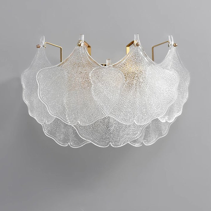 Luxe Wandlamp met Glazen Kap – Transparant/Goud – (2 Lichtbronnen)