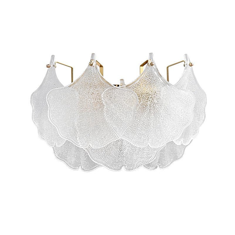 Luxe Wandlamp met Glazen Kap – Transparant/Goud – 220-240V (2 Lichtbronnen)