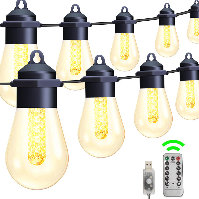 Solar/USB String Light – Art Deco Zwart – 5 V (15 LED’s)