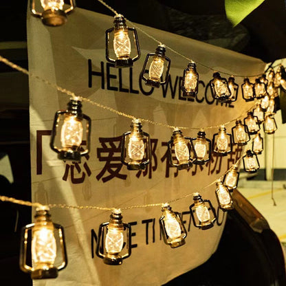 Retro LED String Light – Zwart/Rood – 5 V (10–100 LED’s)