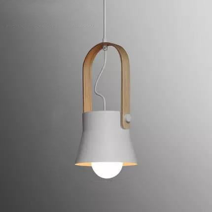 Kleurrijke Moderne Hanglamp – Metaal & Hout met E26 Fitting