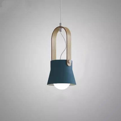 Kleurrijke Moderne Hanglamp – Metaal & Hout met E26 Fitting