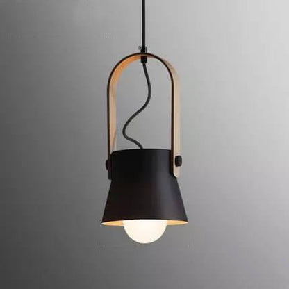 Kleurrijke Moderne Hanglamp – Metaal & Hout met E26 Fitting