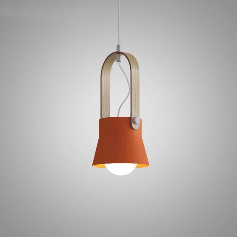 Kleurrijke Moderne Hanglamp – Metaal & Hout met E26 Fitting