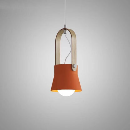 Kleurrijke Moderne Hanglamp – Metaal & Hout met E26 Fitting
