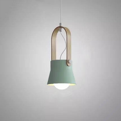 Kleurrijke Moderne Hanglamp – Metaal & Hout met E26 Fitting