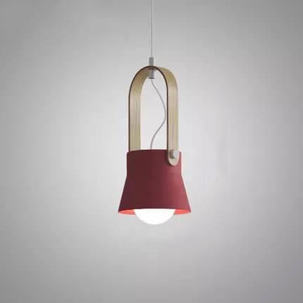 Kleurrijke Moderne Hanglamp – Metaal & Hout met E26 Fitting