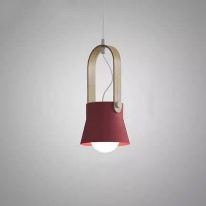 Kleurrijke Moderne Hanglamp – Metaal & Hout met E26 Fitting