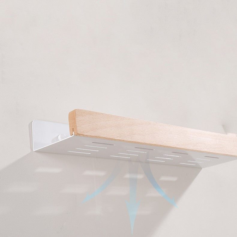 Étagère de douche en bois sans perçage – Élégante et pratique