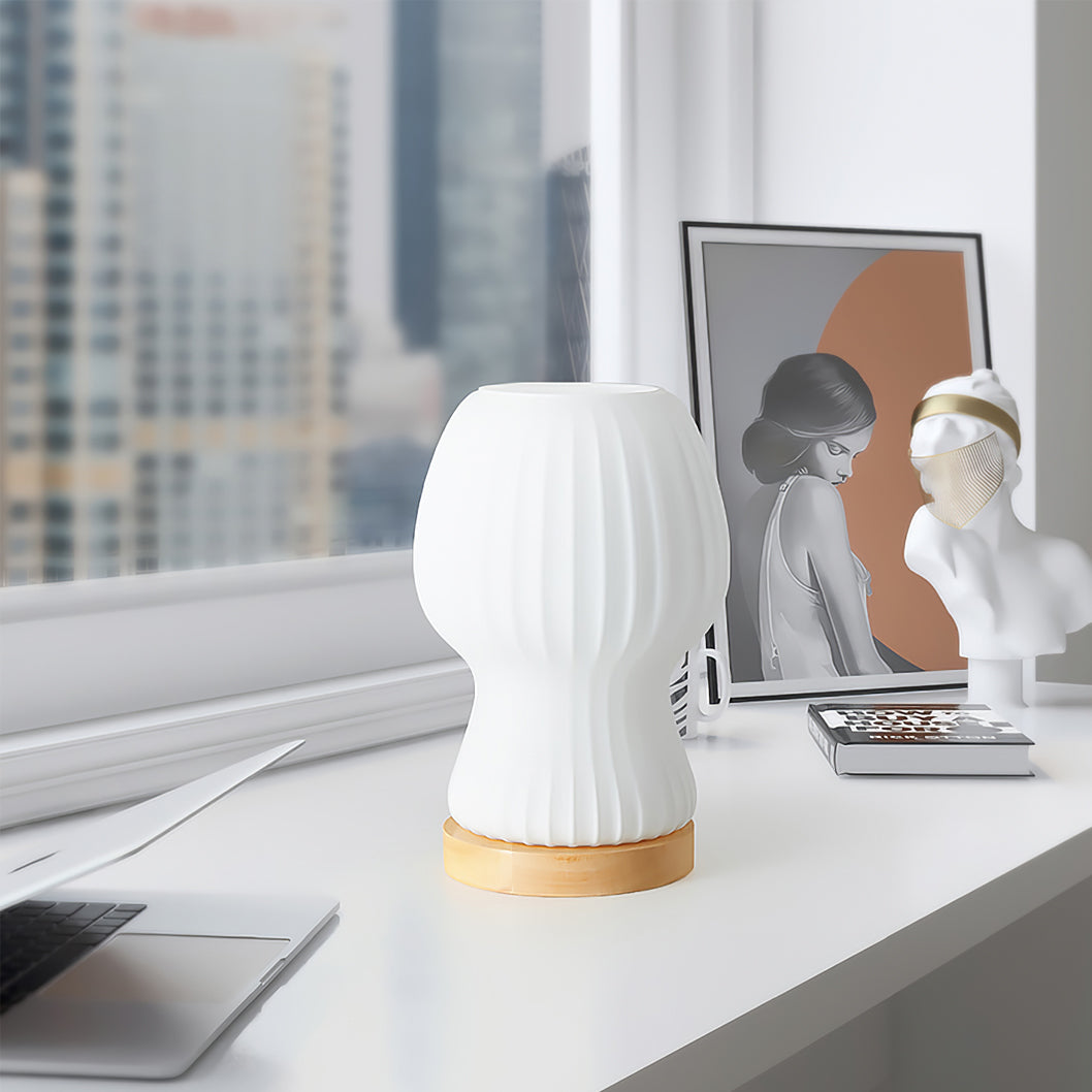 Japandi Glazen Tafellamp met Zachte Sfeerverlichting