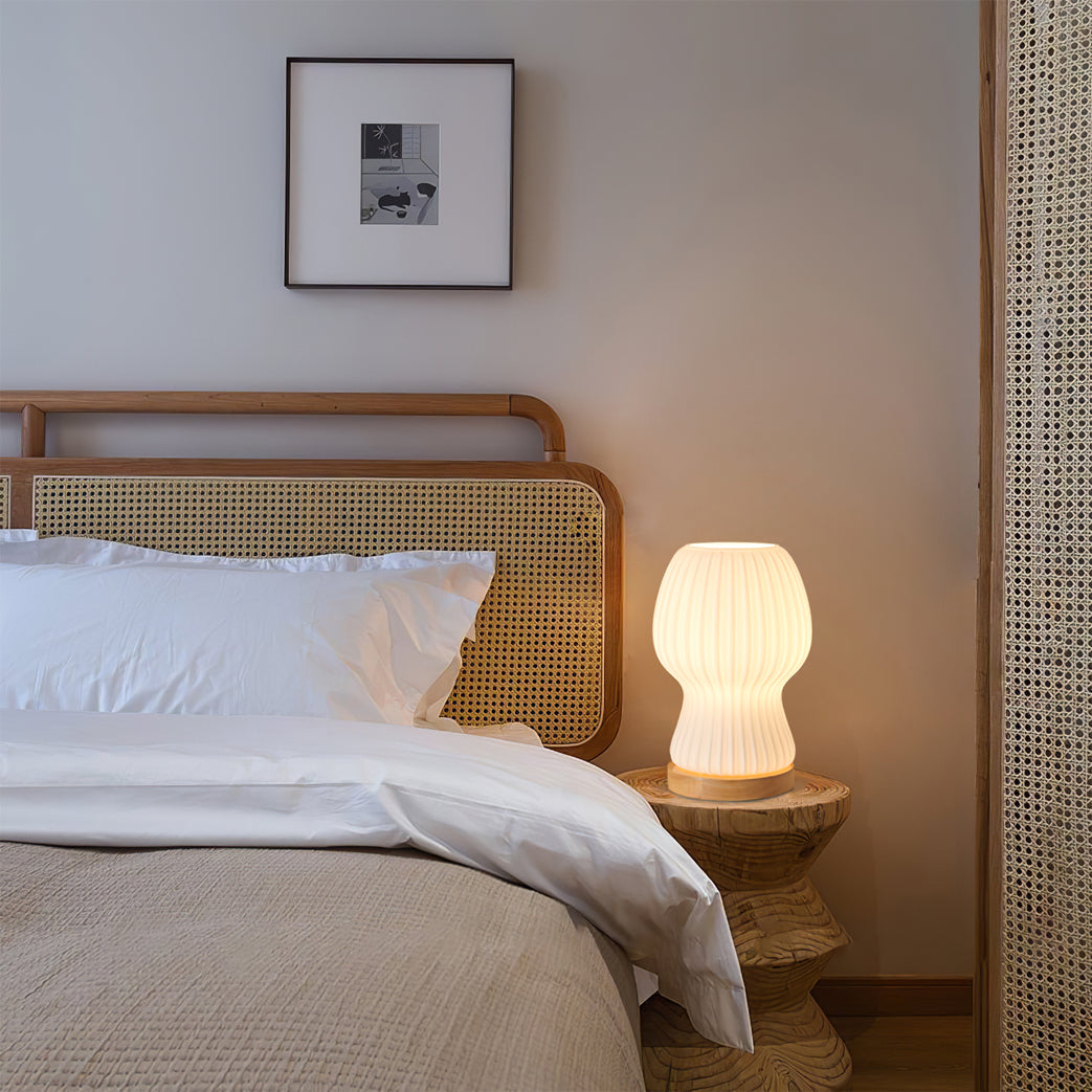 Japandi Glazen Tafellamp met Zachte Sfeerverlichting