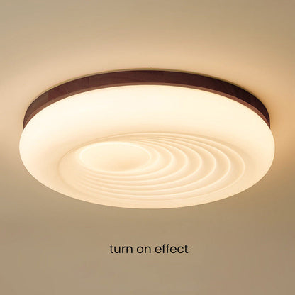 Franse Beige en Witte LED Plafondlamp – Hout en Acryl met 3-Kleur Licht