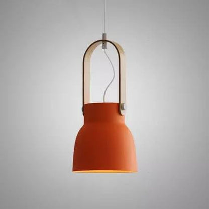 Kleurrijke Moderne Hanglamp – Metaal & Hout met E26 Fitting