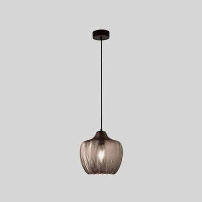 Moderne Glazen Hanglamp – Smoke Gray of Cognac, Verstelbare Hoogte