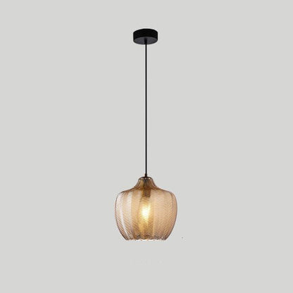 Moderne Glazen Hanglamp – Smoke Gray of Cognac, Verstelbare Hoogte