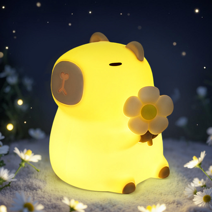 Lumio – Lieve Capibara Nachtlamp van Zacht Siliconen met USB-C