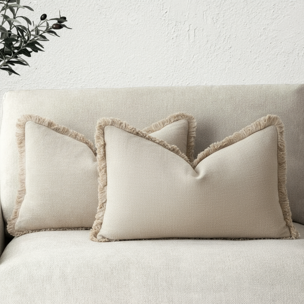 Decoratieve Katoen Linnen Kussenslopen Luxe Woonaccessoire Set van 2