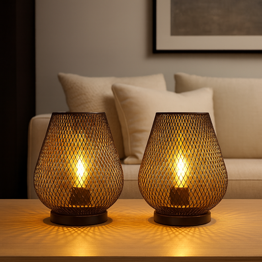 Ore – Metalen Tafellamp met Draadwerk & Warm LED-licht