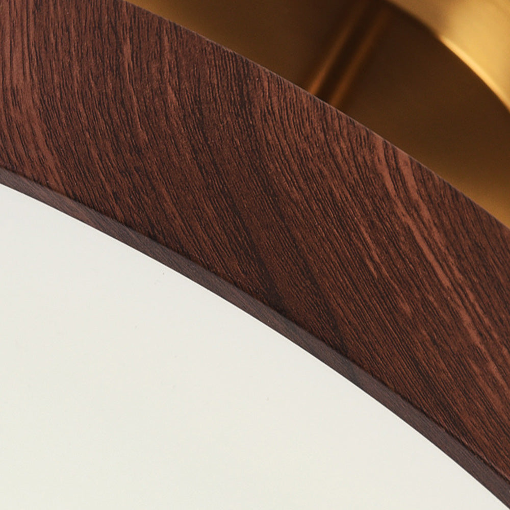 Fjell – Scandinavische Plafondlamp met Houtlook & Goudkleurig Montuur