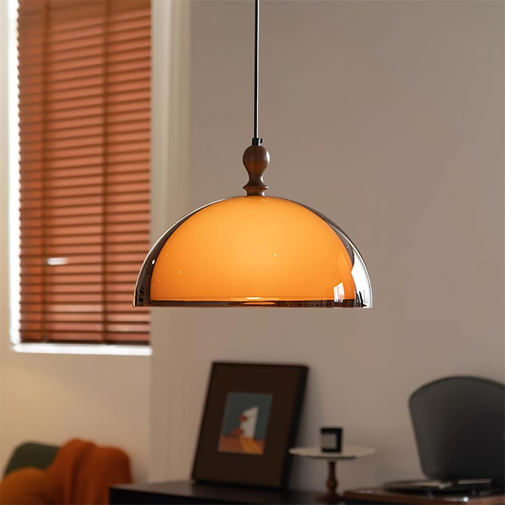 Hanglamp van Walnoothout & Acryl – Klassiek & Modern