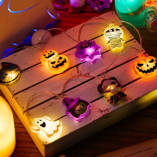 Creatieve Halloween LED Verlichting – 3 m met 20 Lampjes en Halloween Figuren