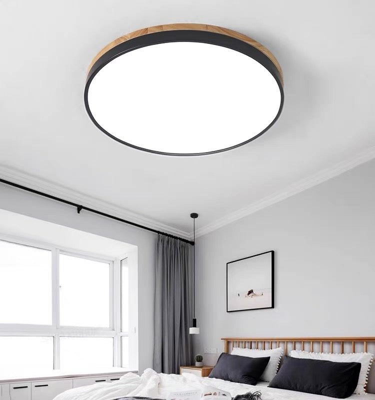 Tröde - Houten Ronde LED Plafondlamp in Scandinavische Stijl