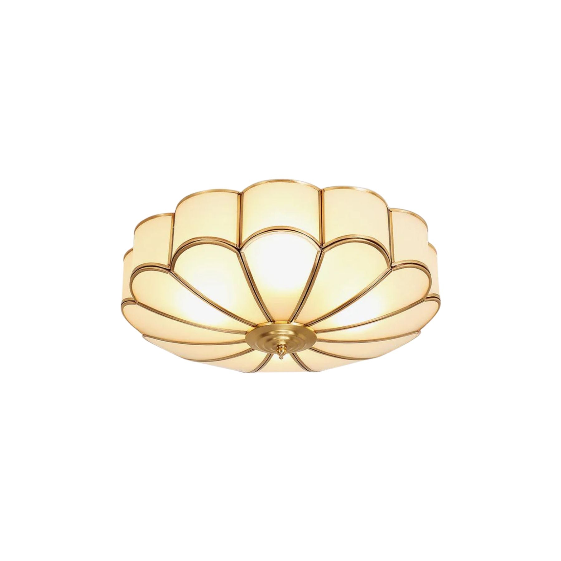 Koperen Plafondlamp van Messing & Glas