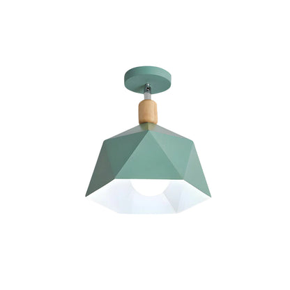 Läila – Scandinavische Plafondlamp met Geometrisch Design & Houten Accent