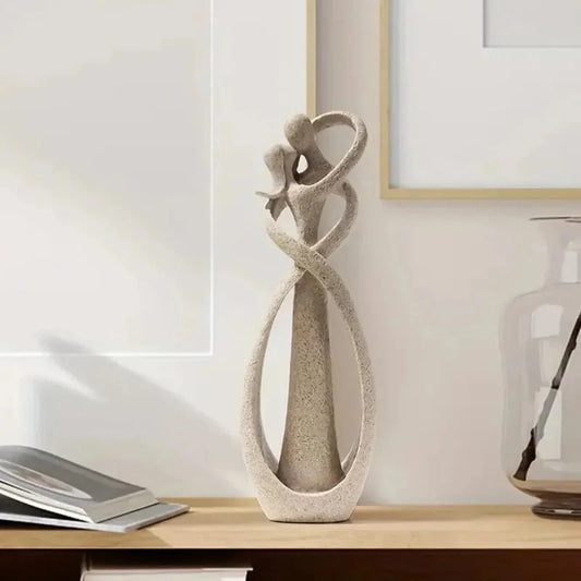 Duo Harssculptuur met Romantisch Beeld voor Interieur