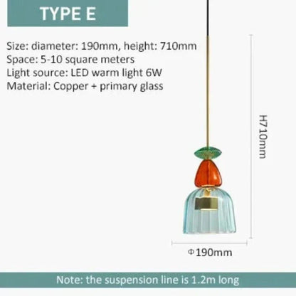 Macaron Glazen Hanglamp – Kleurrijk & Modern – Speels Design