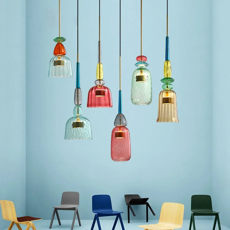 Macaron Glazen Hanglamp – Kleurrijk & Modern – Speels Design