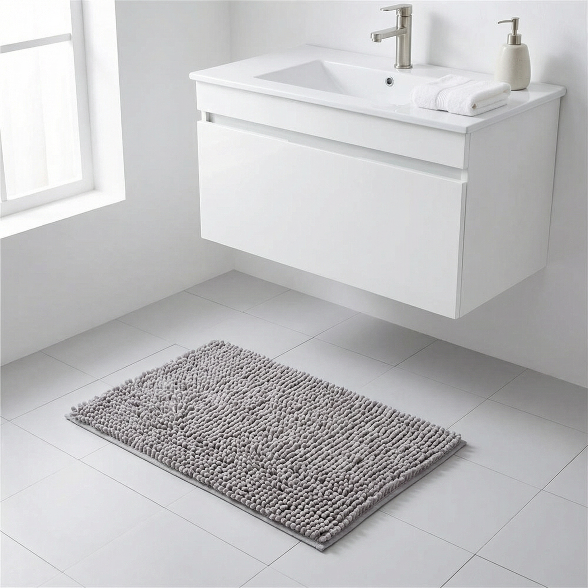 Absorberende Chenille Badmat | Zachte Antislip Microvezel Badkamermat